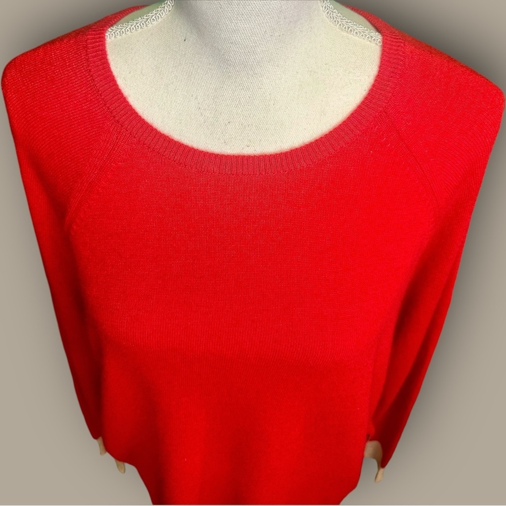 J. Crew Factory Red & Tan Colorblock Side Button … - image 4